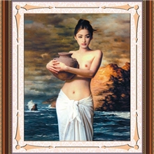 5024抱陶女钻饰艺术5D免烫系列，钻石画最新技术工艺。