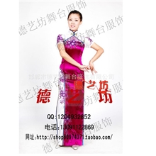 绣风旗袍紫旗袍旗袍演出旗袍气质演出2013厂家热卖爆款批发