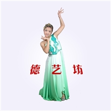 水绿渐变裙舞台演出服装舞蹈表演服装伴舞绿色厂家演出服装批发