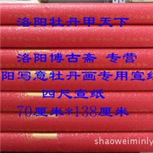 洛阳写意牡丹画专用宣纸四尺特净皮生宣纸牡丹画专用毛笔一套