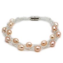 珍珠手链三排手链天然珍珠淡水珍珠韩版饰品混批跑量款
