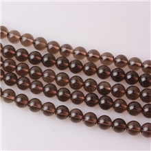 天然茶水晶散珠烟晶散珠/半成品圆珠DIY手工配件东海水晶