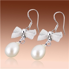 正品淡水珍珠饰品耳环耳坠批发[热销]蝴蝶结耳环诸暨珍珠