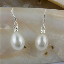 厂家批发鹅蛋圆形925银天然淡水珍珠耳坠珍珠耳环混批200元起