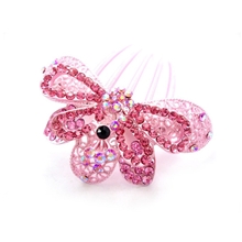 时尚插梳镂空花纹盘发水钻发梳批发889