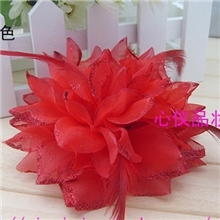 批发现货款新娘头饰头花8色混选羽毛胸花头花