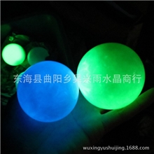 天然冰洲石萤石夜光球摆件夜明珠发光球水晶球摆件送底座