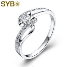 SYB奢宝18K白金/南非钻石结婚女戒指\婚戒-幸福相守钻戒批发