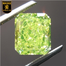 彩钻批发雷蒂恩形1.92CTGIA钻石罕见黄绿色钻石比利时进口