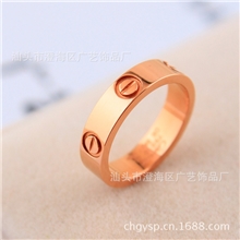 【玫瑰金全钉】小卡家同款LOVE戒指钛钢镀18K螺丝钉1件起批