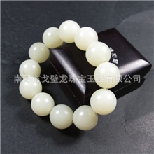 新疆白玉手链批发高仿和田玉佛珠手链手链订做玉石手链