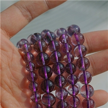 天然乌拉圭浅紫水晶手链纯天然乌拉圭紫晶少许棉絮特价处理超值