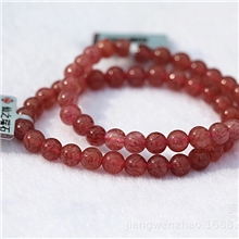 天然水晶宝石手链天然草莓晶手链冰种草莓晶手链7毫米草莓手链