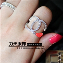 2013新款小香开口满钻戒指批发指环高档镶钻工艺AAA级锆石品质