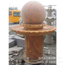 河南厂家供应晚霞红石雕风水球石雕风水转运球大小可定来样加工