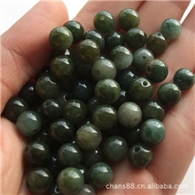 翡翠批发翡翠散珠/A货缅甸玉器6mm油青翡翠珠子/可做手链手饰