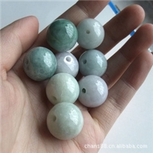 翡翠散珠/老坑A货翡翠珠子18mm玉器/可做手链项