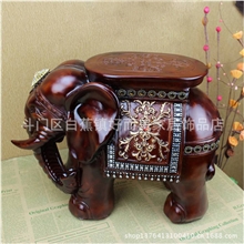 珠海批发家居装饰品摆件高档仿红木树脂大象凳子摆设送礼佳品