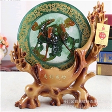 厂家直销高贵精品琉璃家居工艺品仿玉马到成功马摆件商务礼品