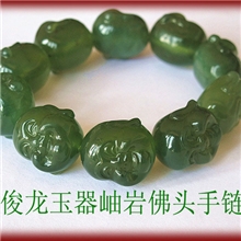 玉石佛头手链罗汉手链玉石手链有车必备护身手链