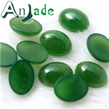 玉石批发3A级和田玉碧玉菠菜绿极品蛋面6x8戒面AJ0095