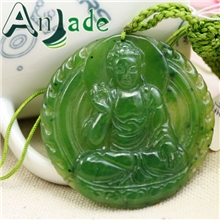 A货项链批发加拿大和田碧玉释迦圆玉牌挂件吊坠中国风饰品