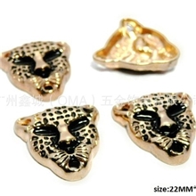 OMA2015#现货批发缝线款小豹头，时尚服饰小配件，抹油豹子头