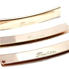 OMA2037#衬衫圆领合金弯条服装辅料配件草书FASHION合金夹