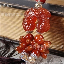 【厂家供应】玛瑙双貔貅挂件新款汽车玛瑙貔貅挂件\香轩汽车用品