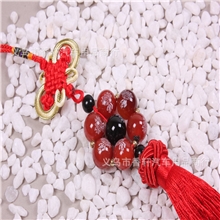 厂家直销新款汽车玛瑙挂件AA玛瑙七星佛家出入平安汽车玛瑙挂件