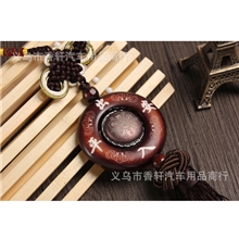 【厂家直销】汽车挂件新款中国结平安观音木制汽车挂件