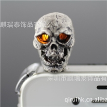 手机来电闪骷髅头防尘塞手机防尘塞来电闪防尘塞卡通防尘塞