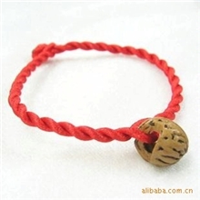 镂空桃核红绳手工编织红绳手链本命年桃蓝红绳情侣手链