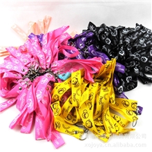 厂家批发优质卡通彩绳彩带钥匙绳挂绳多种颜混发纽扣娃娃配饰