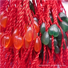 地摊夜市热卖小饰品仿玉桃心红绳手链情侣爱心手链淘宝赠品