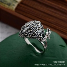 925纯银饰品复古泰银小孔雀小巧可爱女士新款戒指