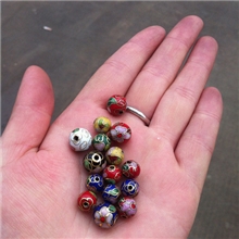 DIY系列80年代老库存铜胎掐丝经典正品景泰蓝散珠子8-10mm