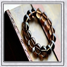 【天然茶水晶】茶水晶手链茶晶整体通透无暇首饰批发