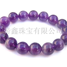 天然紫晶手链天然紫水晶圆珠手链紫水晶手链水晶宝石加工