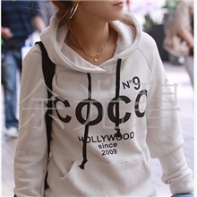 韩版春秋装热销时尚印花coco加绒卫衣