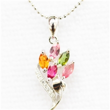 碧玺批发天然碧玺吊坠925银镶嵌冬天里的一把火女人最爱