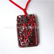 厂家热销方形红水晶简单朱砂吊坠首饰