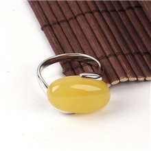 新店开业超低价批发日月明天然琥珀925纯银镶嵌蜜蜡原石戒指