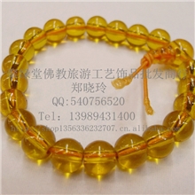 饰品手链8mm黄水晶带佛头流行手链精美时尚手串义乌厂家直销