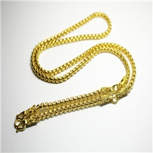 正品泰国佛牌专用挂佛牌链子金色法郎扣黄铜电金男士三尊项链