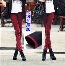 秋冬新款加绒加厚牛仔裤糖果色显瘦小脚裤免费代理一件代发货