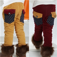 外贸童装儿童裤子男童秋冬裤批发2013新款雪花口袋加厚加绒童裤z