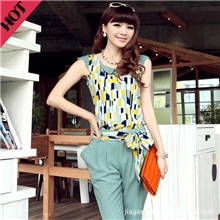 2013夏装新款VS288款配腰带套裤两件套一件代发女装