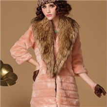 促销实拍一件代发2013冬装新款韩版大毛领中长款显瘦仿皮草