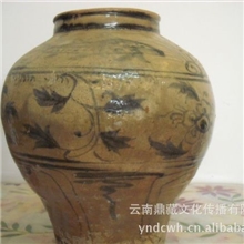 古玩古陶瓷古玩明代云南玉溪窑青花罐